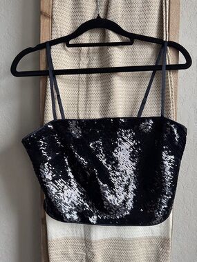 J. Crew Navy Blue  Sequin Crop Cami